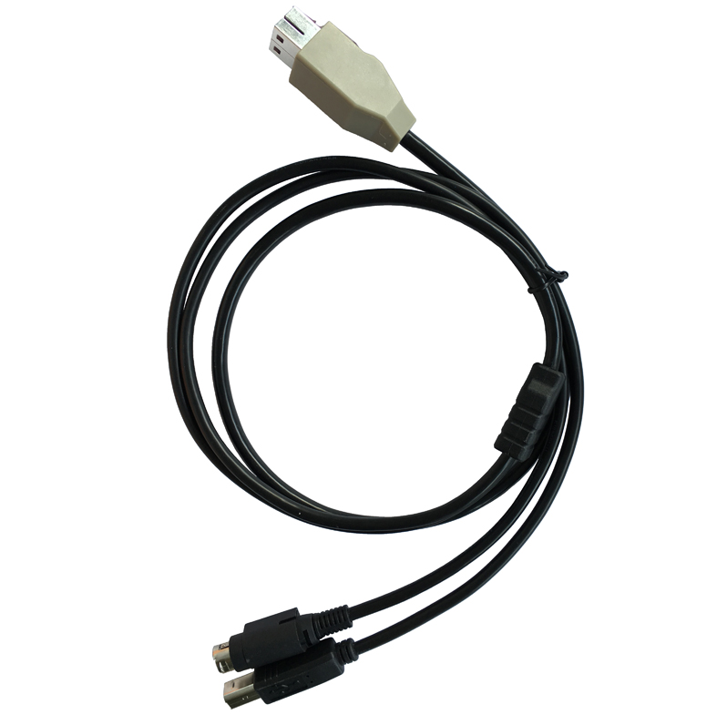 Power USB to USB B/M & DIN 3P Male Cable